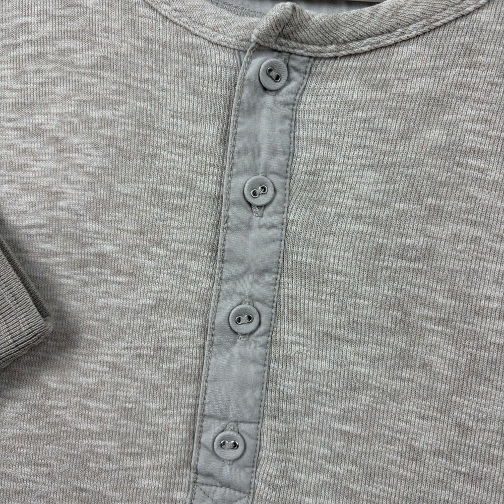 Lucky Brand Shirt Mens XL Oatmeal Gray Henley Long‎ Sleeve Knit Vintage Style - Picture 4 of 10
